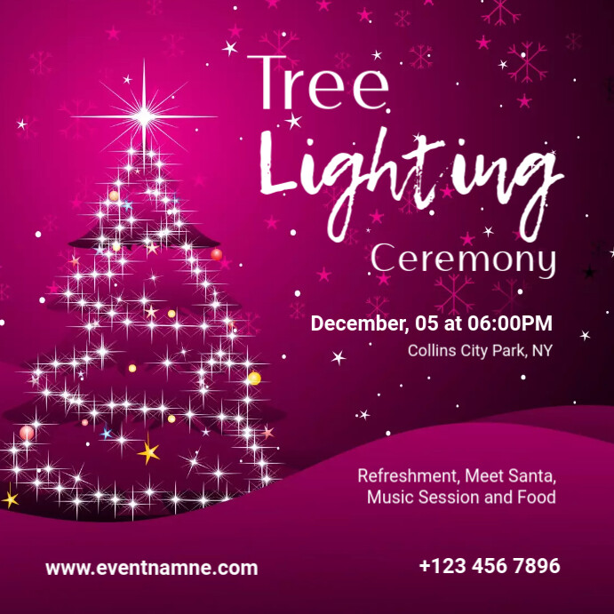Event Tree Signage Tree Lighting Event Banner Template | PosterMyWall