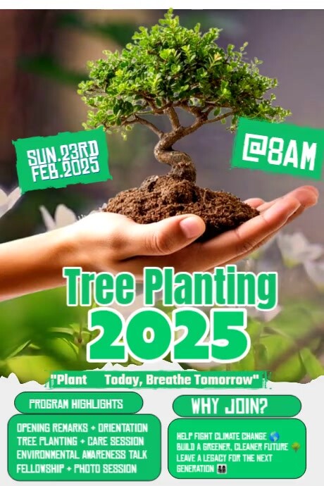 Tree Planting Environmental Event 2025 Poster template