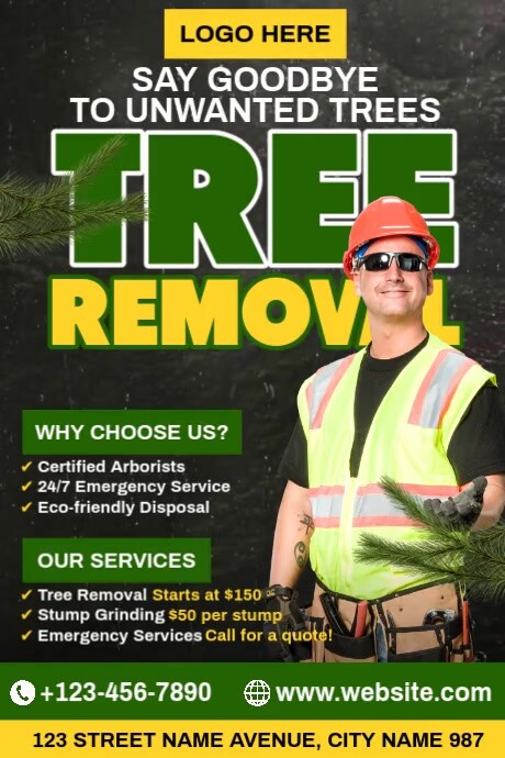 Tree Removal Ads Plakkaat template