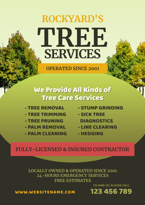 12+ Free Tree Service Video A4 Templates | PosterMyWall