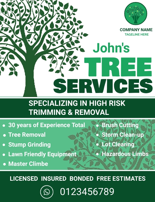 Tree  services flyers Ulotka (US Letter) template