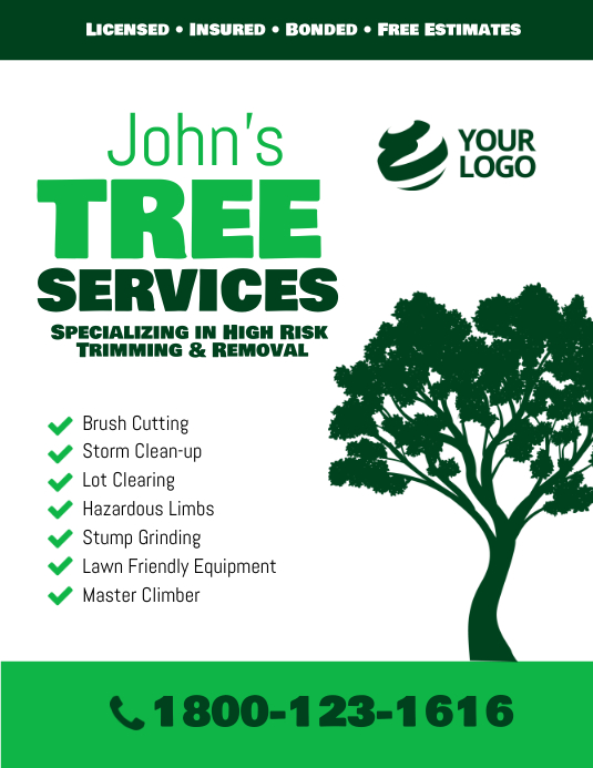 Tree Trimming Removal Services Flyer (US-Letter) template