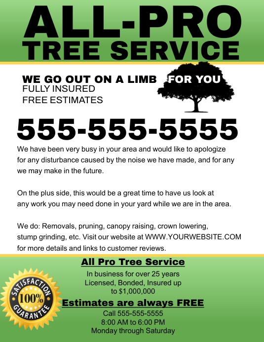 TREE trimming service flyer design template