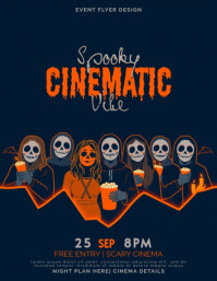 สีดำ Spooky Cinematic Event Ulotka Template