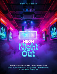 Trendy Club Night Flyer Template for Parents Night Out