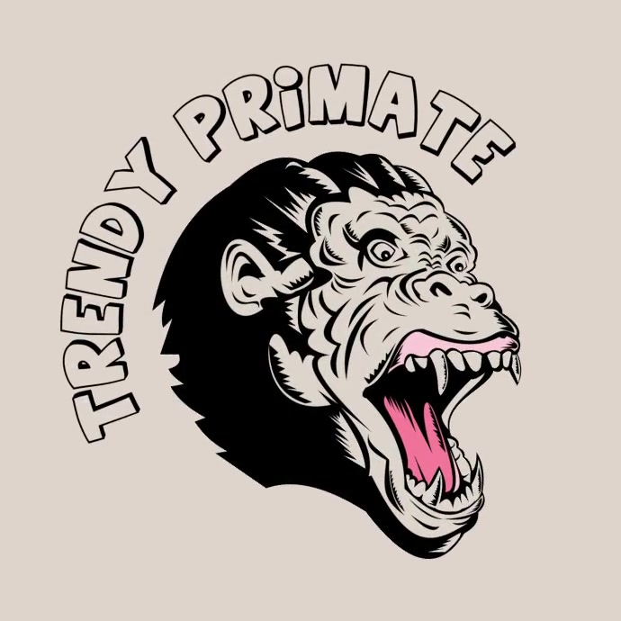 Trendy Primate Monkey Logo Template | PosterMyWall
