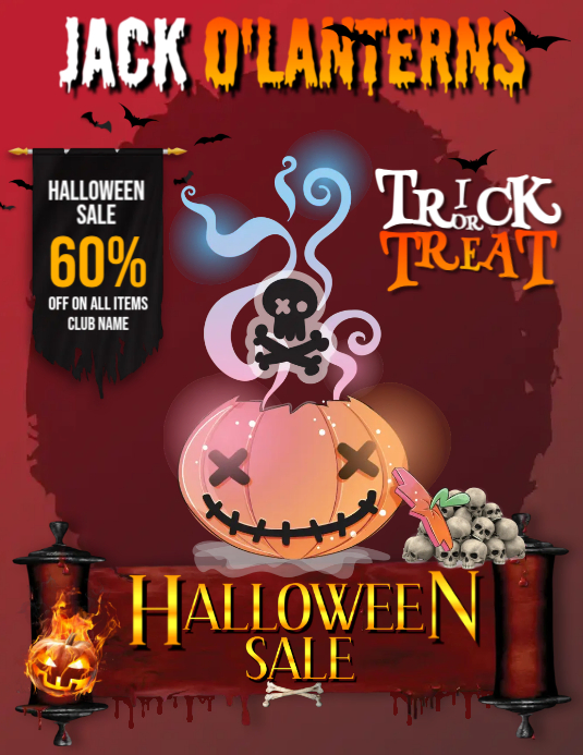Trick or Threat Poster Løbeseddel (US Letter) template