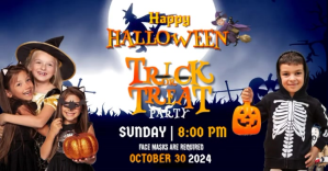 Black Halloween Party Imagem partilhada do Facebook Template