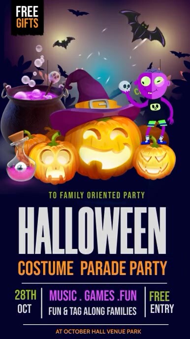 trick or treat, Halloween Instagram Story template
