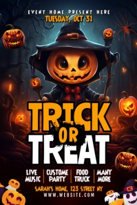 Trick or Treat banner design template