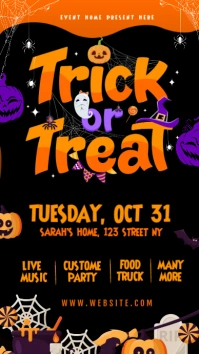 Trick or Treat banner design Digital Display (9:16) template