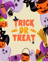 trick or treat Flyer (US Letter) template