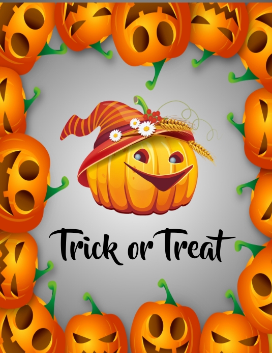 trick or treat Flyer (US Letter) template