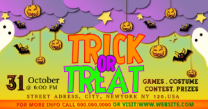 trick or treat Facebook-annonce template