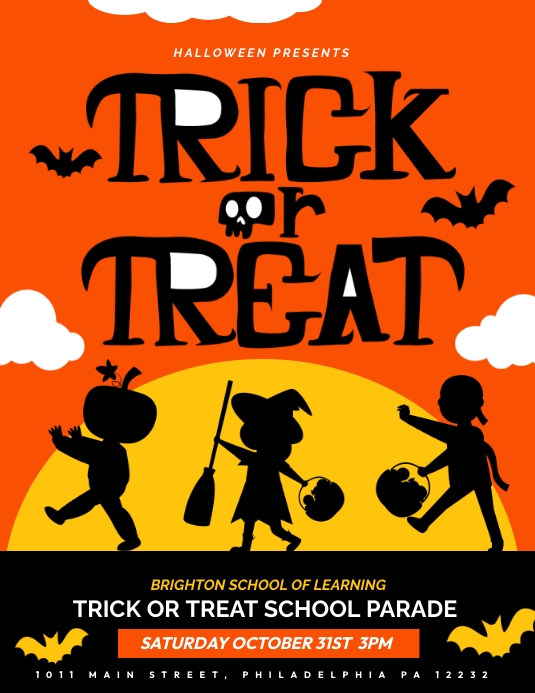trick or treat Flyer (US Letter) template