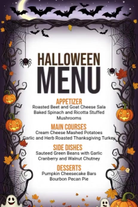 Trick-or-Treat Menu Poster template
