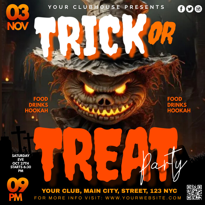 Modèle trick or treat.a PosterMyWall