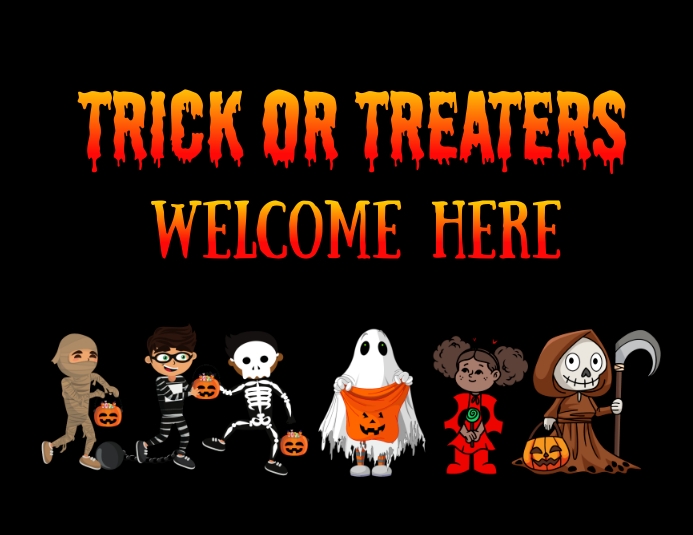 Trick or treaters Flyer Folheto (US Letter) template