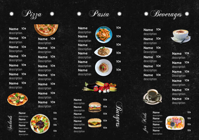 Trifold Restaurant Menu Flyer Second 2 Page Template | PosterMyWall