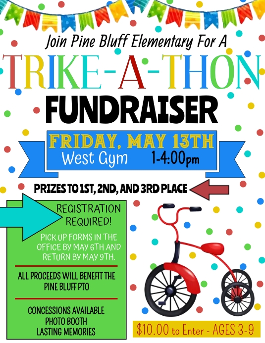 TRIKEATHON Fundraiser Flyer Template PosterMyWall