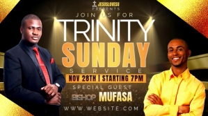 Czarny Trinity Sunday Service Ekran reklamowy Template