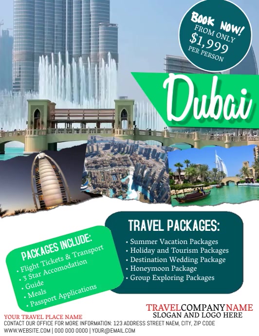 TRIP Dubai Travel Tour Flyer Template | PosterMyWall