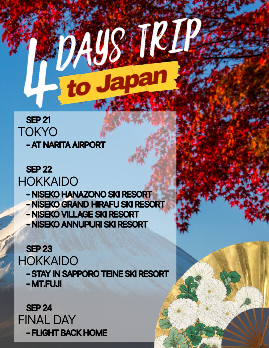 Plantilla de Trip Itinerary Flyer | PosterMyWall