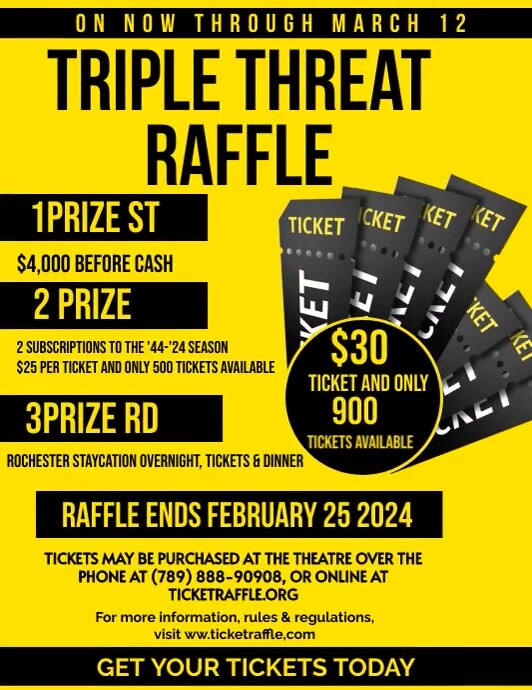 TripleThreat Raffle Raffle ads raffle announc Folheto (US Letter) template