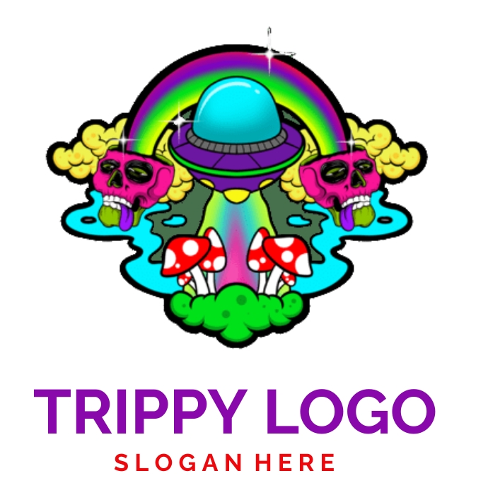 trippy logo hippie logo weed logo , modern tr template