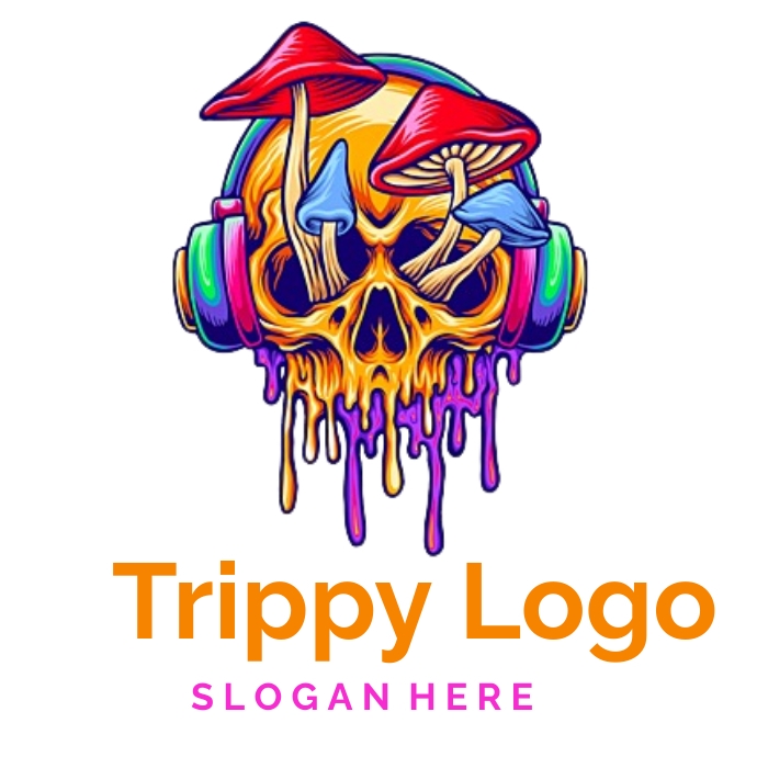trippy logo hippie logo weed logo , modern tr Logotyp template