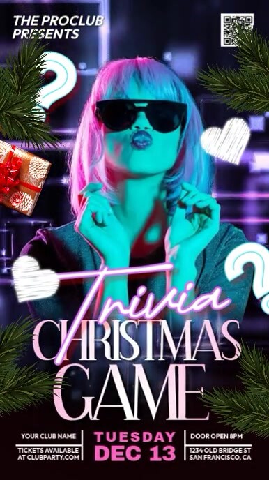 Trivia Christmas Night História do Instagram template