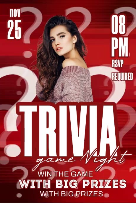 Trivia Contest Flyer Poster template