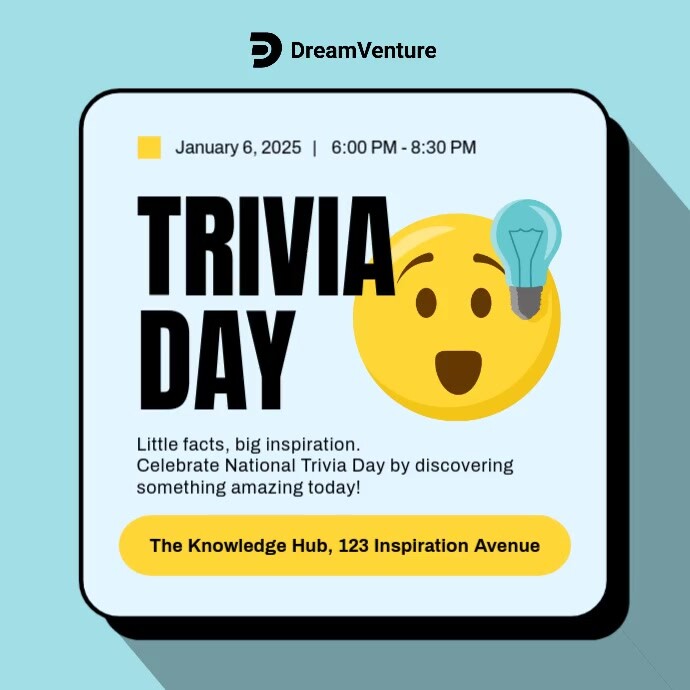 Trivia Day Social Media Post Template | PosterMyWall