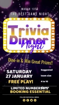 Trivia Dinner Night Instagram Story template