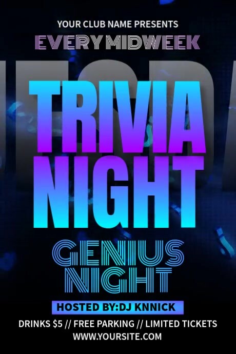 Trivia Genius Quiz Template | PosterMyWall