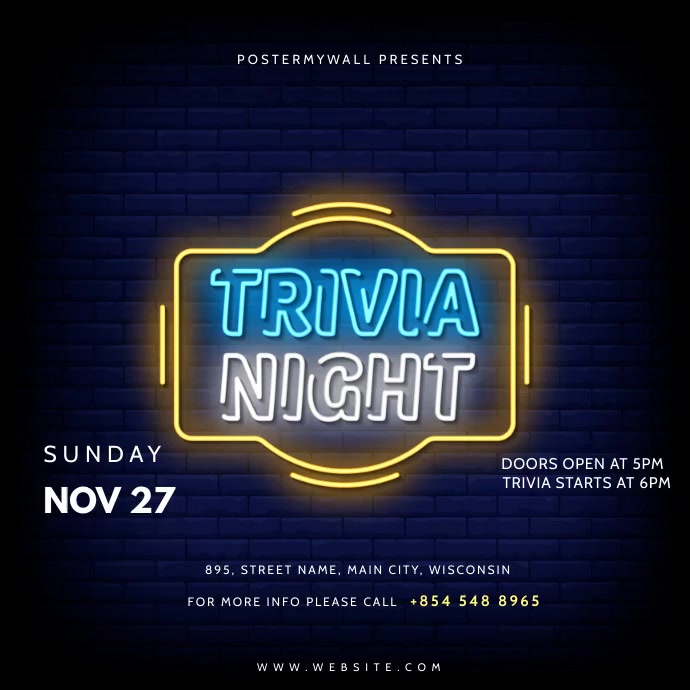 Trivia Instagram Post Template | PosterMyWall