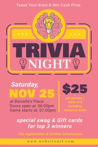 Trivia night, trivia, event Графика Pinterest template
