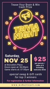 Trivia night, trivia ,event Historia de Instagram template