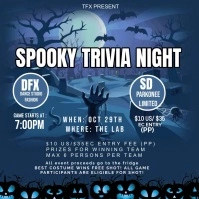 Trivia Night , SPOOKY Trivia Night , HALLOWEE Instagram Post template