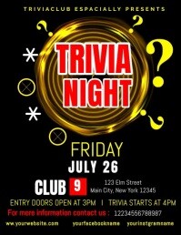 trivia night , trivia game night  , trivia qu Flyer (US Letter) template