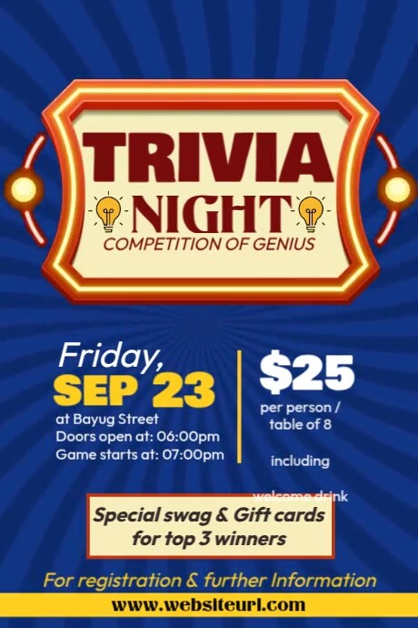 Competition Night Trivia Night Competition Video Template | PosterMyWall