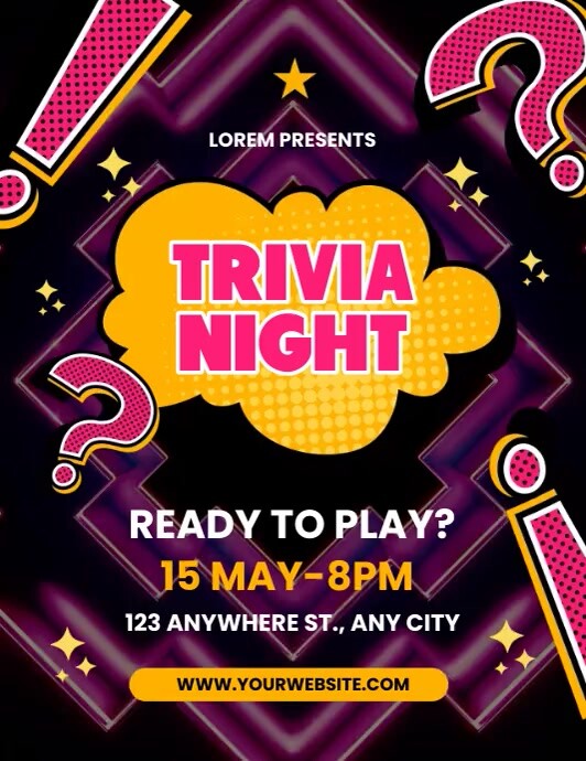 Trivia Night Contest Template | PosterMyWall