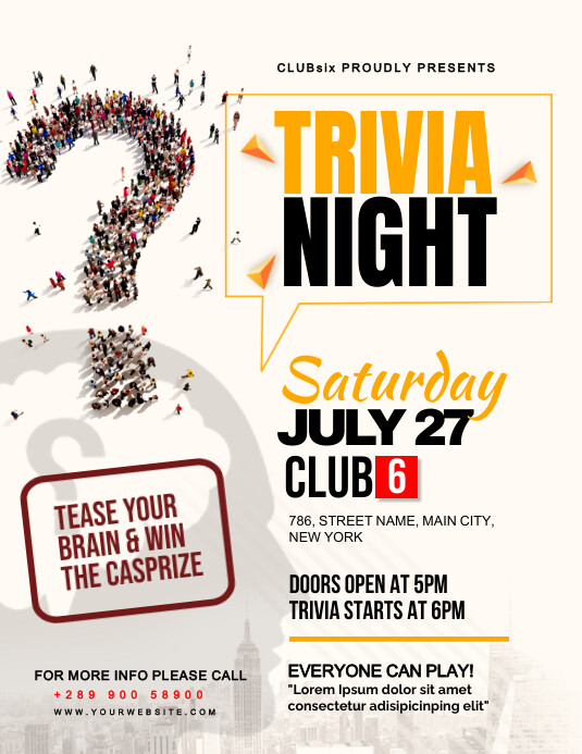 Trivia Night Template PosterMyWall