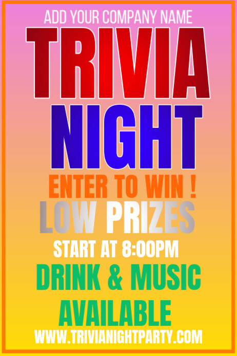 trivia Night 海报 template