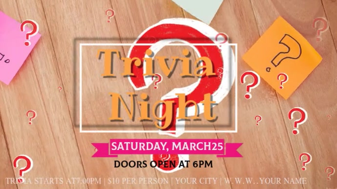 Trivia Night Digital Display Template | PosterMyWall