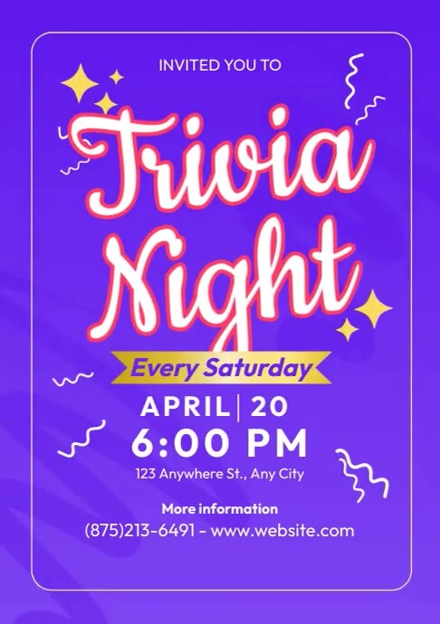 Trivia Night A4 template