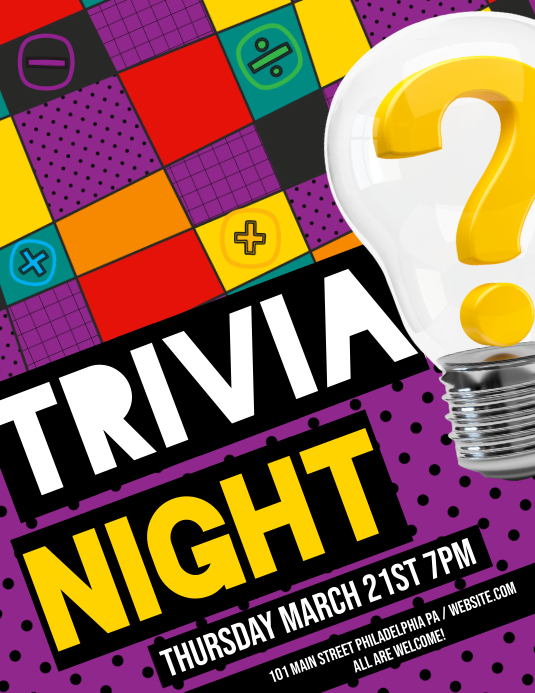 Trivia Night Flyer (US Letter) template