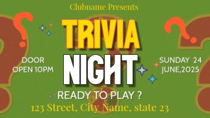 trivia night งานแสดงผลงานแบบดิจิทัล (16:9) template