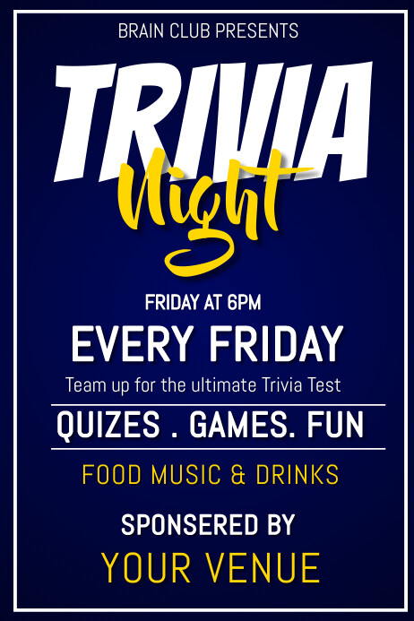 Trivia Night Template PosterMyWall