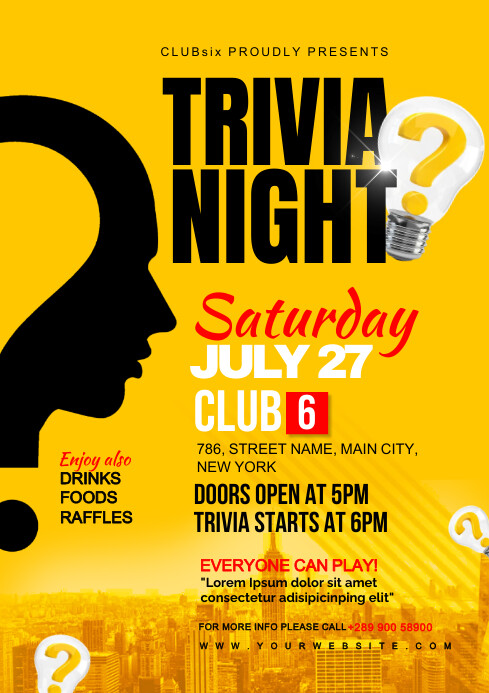 Trivia Night Template PosterMyWall